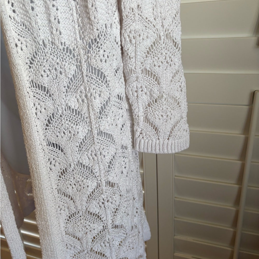 Chico's White Open-Front Cardigan - Picture 2 of 3
